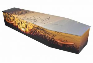 LifeArt golden sunset coffin