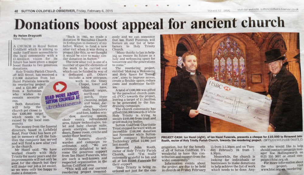 Sutton Coldfield Observer News Paper clipping